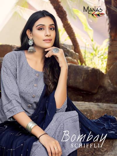 Bombay Schffli By Manas Fab Simply Attractive Readymade Suit Collection